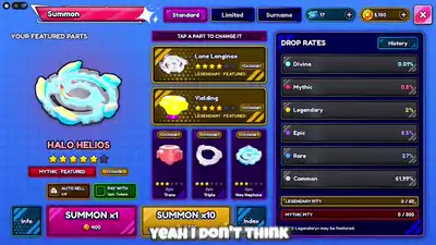 Summon shop with live prices
